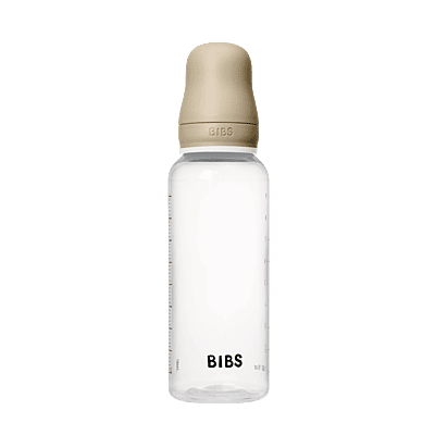 Bibs Baby Bottle Round Silicone 1 pack 270ml Medium Flow Vanilla Glow