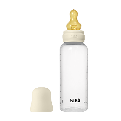 Bibs Baby Bottle Round Latex 2 pack 270ml Medium Flow Ivory