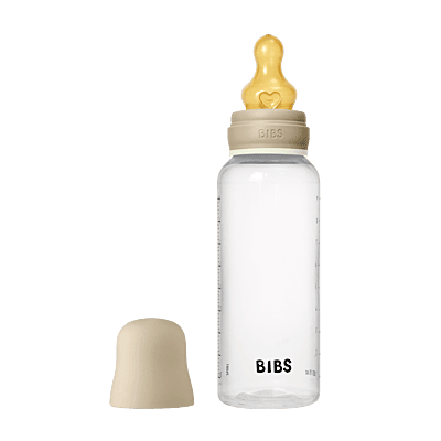 Bibs Baby Bottle Round Latex 1 pack 270ml Medium Flow Vanilla Glow