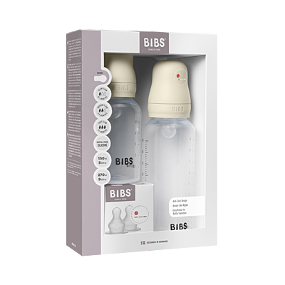 Bibs Grow and Flow Baby Bottle Round Silicone Set 150ml/270ml Ivory Bibs Grow and Flow Baby Bottle Round Silicone Set 150ml/270ml Ivory