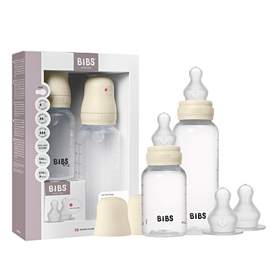 Bibs Grow and Flow Baby Bottle Round Silicone Set 150ml/270ml Ivory