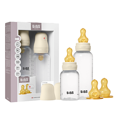 Bibs Grow and Flow Baby Bottle Round Latex Set 150ml/270ml Ivory