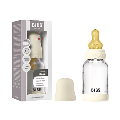 Bibs Glass Baby Boheme Bottle Round Latex 1 pack 120ml Slow Flow Ivory Bibs Glass Baby Boheme Bottle Round Latex 1 pack 120ml Slow Flow Ivory