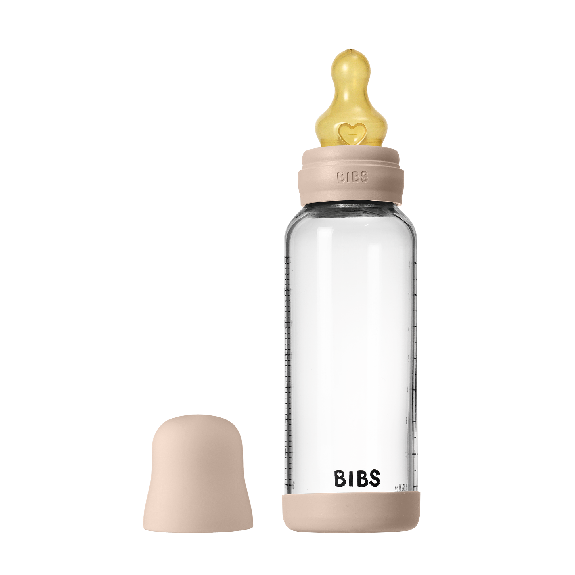 Bibs Baby Glass Bottle Round Latex 1 pack 240ml Medium Flow Blush Bibs Baby Glass Bottle Round Latex 1 pack 240ml Medium Flow Blush