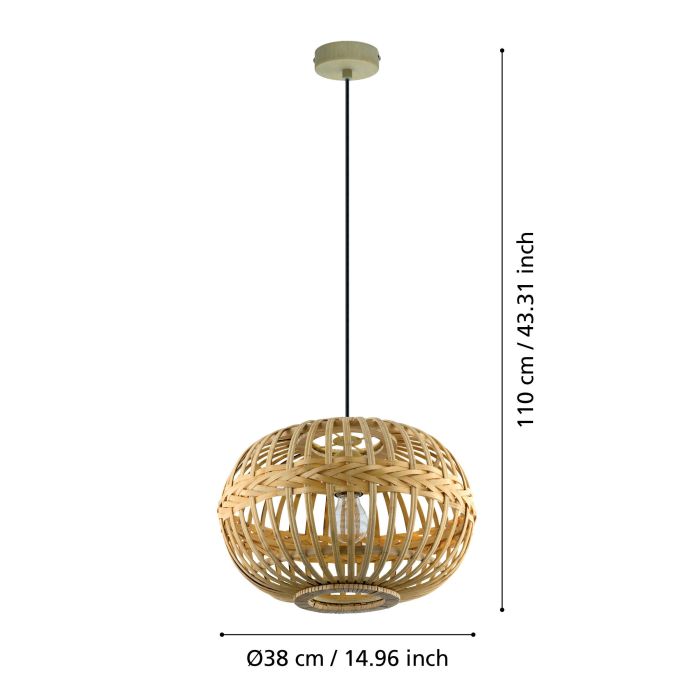 Amsfield 350 Pendant Oval Bamboo
