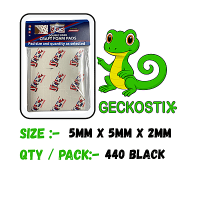 Craft Foam Pad BLACK 5mm X 5mm x 2mm (440)
