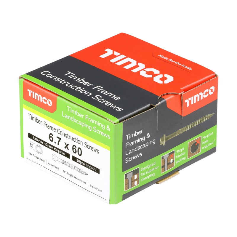 Timber Screw - Hex Head - Exterior - Green Organic