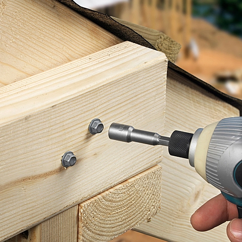Timber Screw - Hex Head- Exterior - Silver Organic