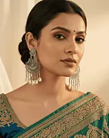 Divine Goddess Lakshmi Cowrie Shell Statement Earrings