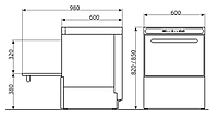 Lavavasos Línea Easy GES-500 Apertura Frontal Cestas 40x40