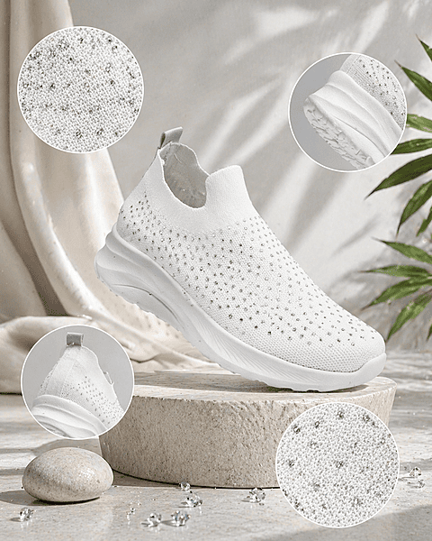 Basket confort à strass tissus à toile