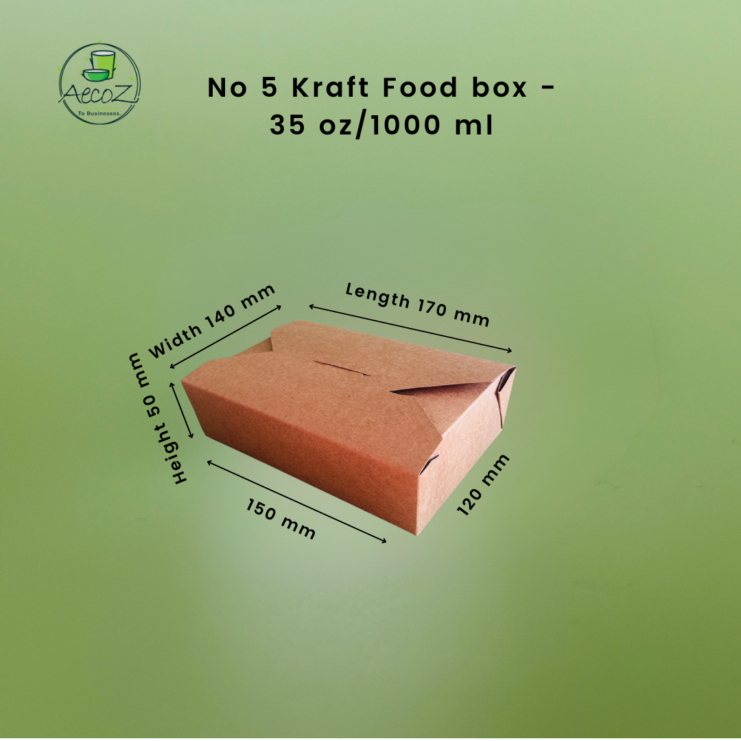 No 5 Kraft Food Box - 35 Oz(1000 ml) - Box