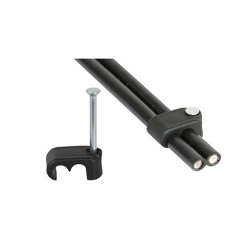 Twin Coaxial Shotgun Satellite Cable Clips Black (100)