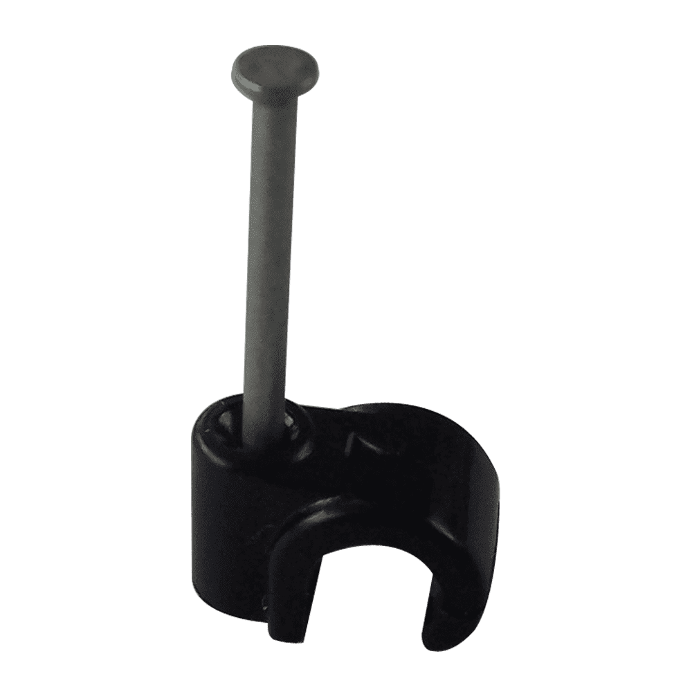 Cable Clips Round Black 7mm