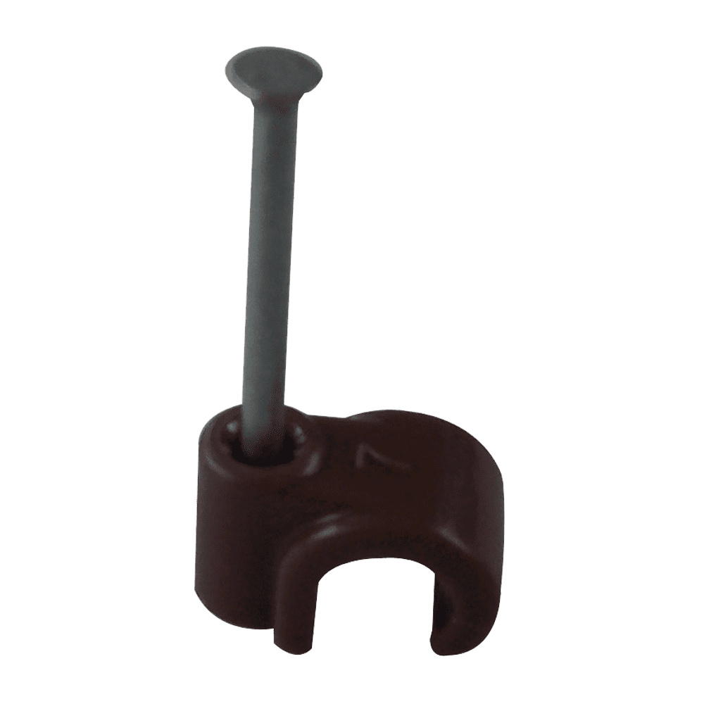 Cable Clips Round Brown 7mm