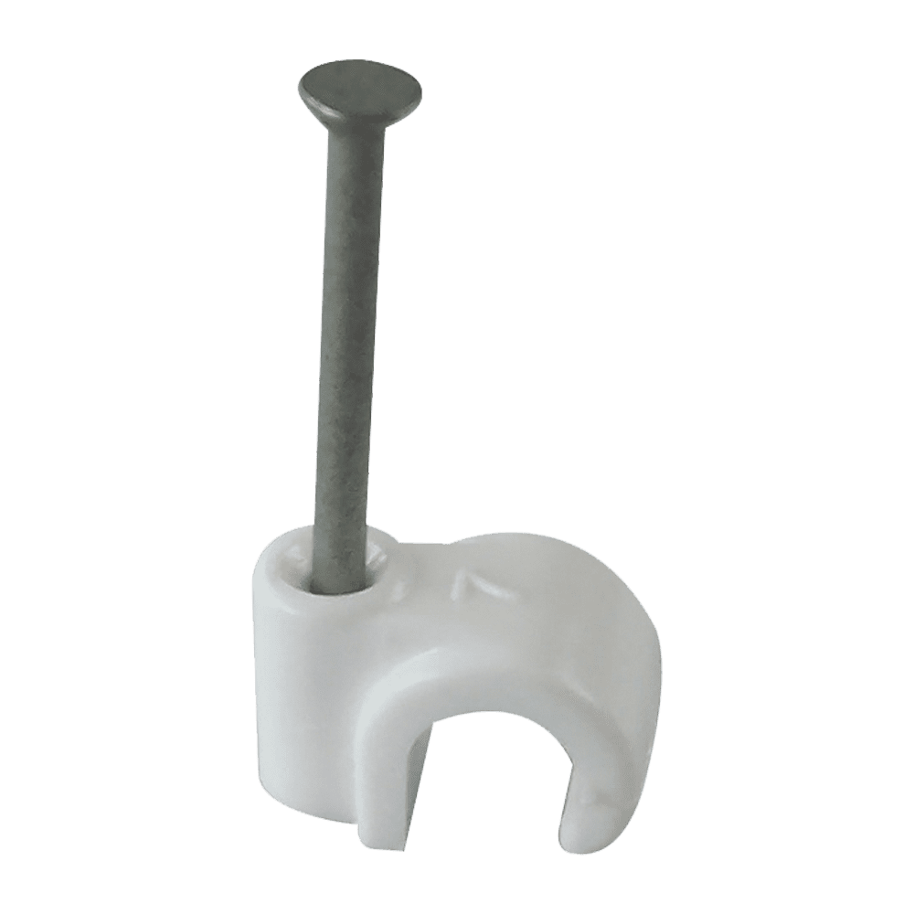 Cable Clips Round White 7mm