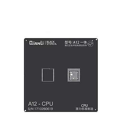 For Apple iPhone 11 , Pro , Max , SE2 - QianLi iBlack Plus Apple A13 CPU Chip BGA Stencil Template - Black