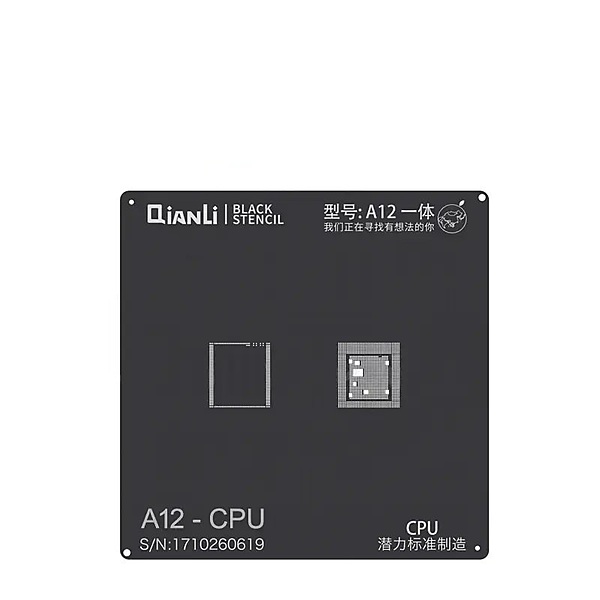 For Apple iPhone 11 , Pro , Max , SE2 - QianLi iBlack Plus Apple A13 CPU Chip BGA Stencil Template - Black