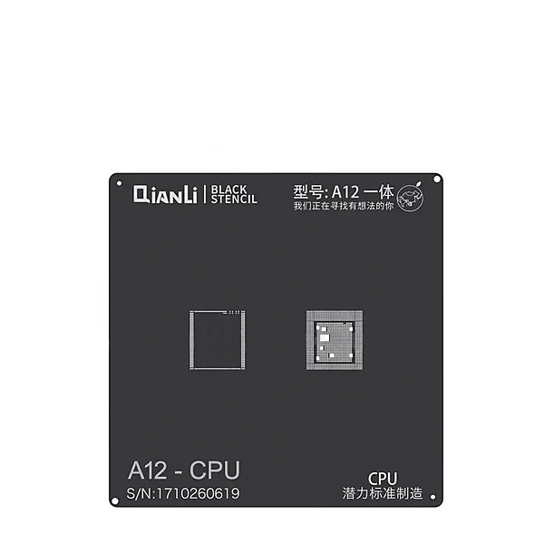For Apple iPhone 11 , Pro , Max , SE2 - QianLi iBlack Plus Apple A13 CPU Chip BGA Stencil Template - Black