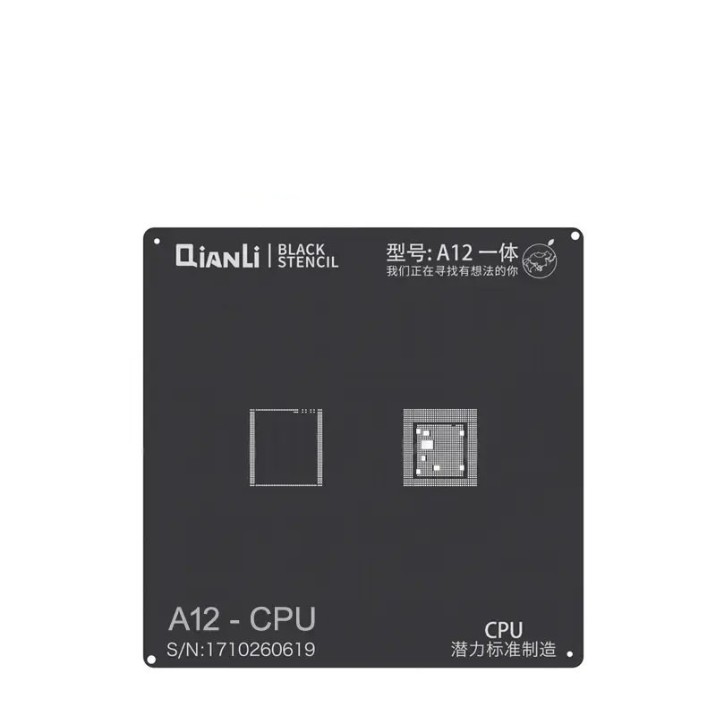 For Apple iPhone 11 , Pro , Max , SE2 - QianLi iBlack Plus Apple A13 CPU Chip BGA Stencil Template - Black