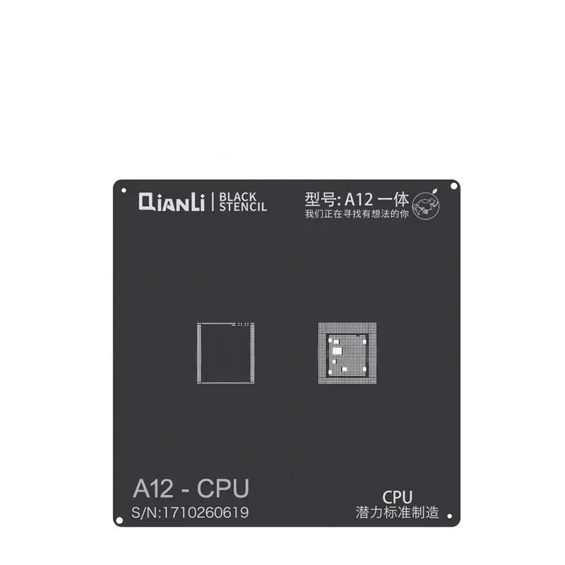 For Apple iPhone 11 , Pro , Max , SE2 - QianLi iBlack Plus Apple A13 CPU Chip BGA Stencil Template - Black