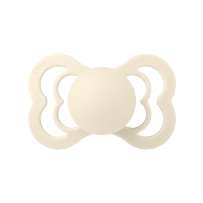 BIBS Pacifier Supreme Symmetrical 2 PACK Latex Size 2 Ivory/Blush