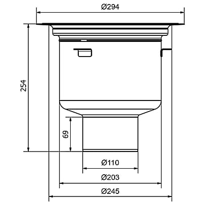 PURUS grīdas noteka HEAVY 110P ar vertikālu izvadu PURUS grīdas noteka HEAVY 110P ar vertikālu izvadu