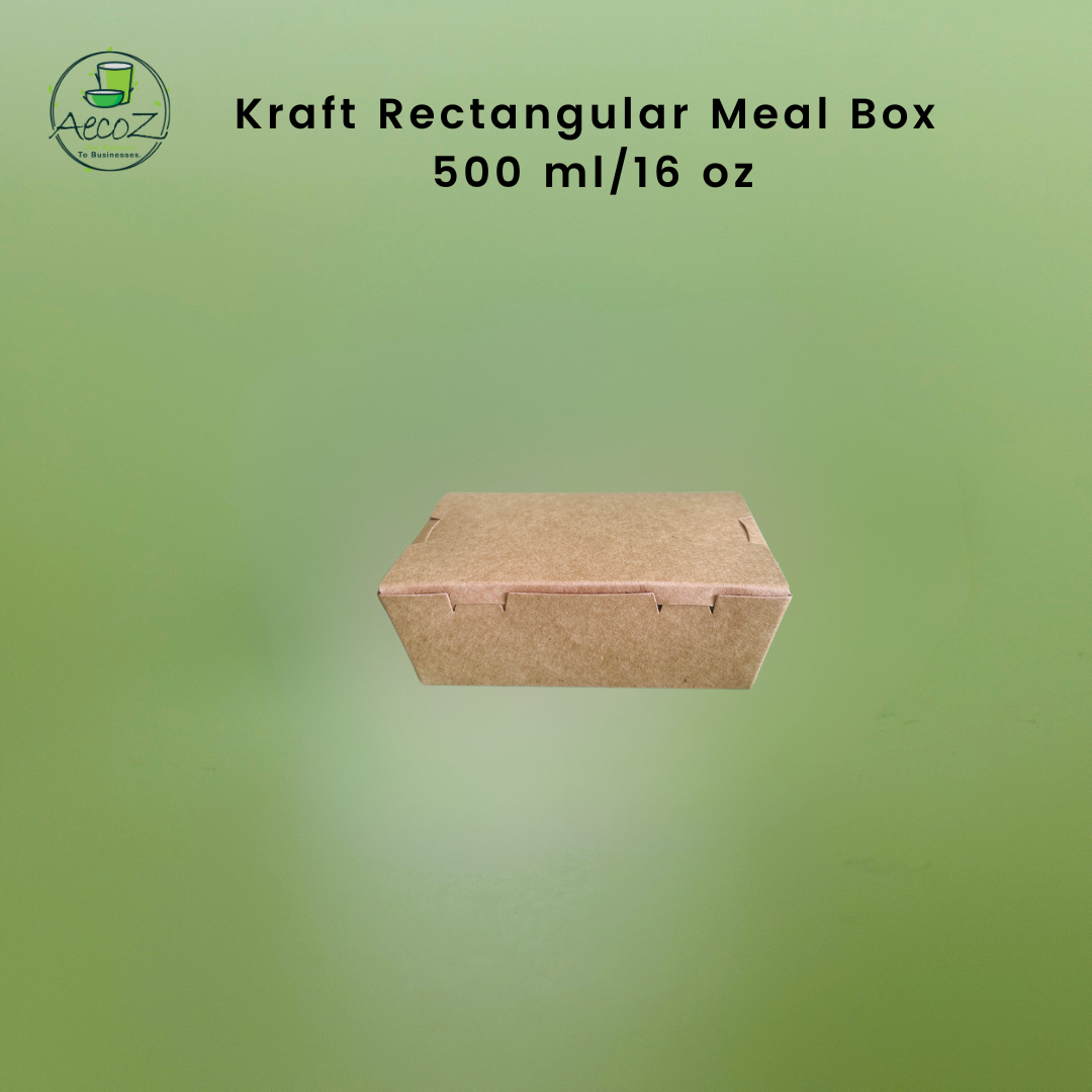 Kraft Rectangular Meal Box - 500 ml/16 oz - Box
