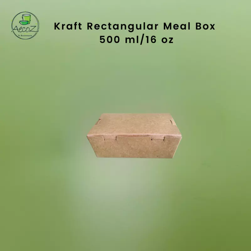Kraft Rectangular Meal Box - 500 ml/16 oz - Box