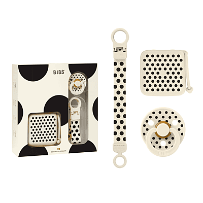 Bibs Gift Set Polka Soothe&Go Latex Size 2 Ivory Black