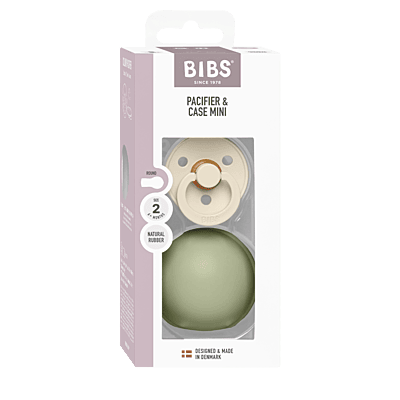 Bibs Colour Pacifier Latex Size 2 Ivory / Paci Case Mini Sage