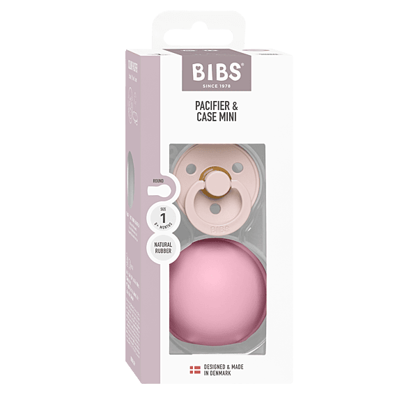 Bibs Colour Pacifier Latex Size 1 Petal/ Paci Case Mini Baby Pink