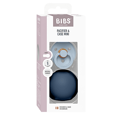 Bibs Colour Pacifier Latex Size 1 Baby Blue / Paci Case Mini Steel Blue