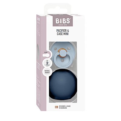 Bibs Colour Pacifier Latex Size 2 Baby Blue / Paci Case Mini Steel Blue