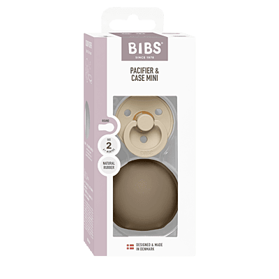 Bibs Colour Pacifier Latex Size 2 Vanilla / Paci Case Mini Dark Oak