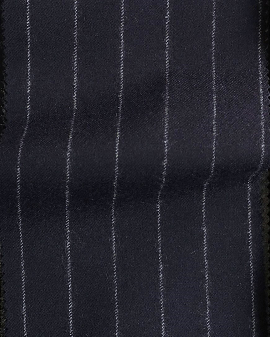 Holland & Sherry : navy chalk strip flannel