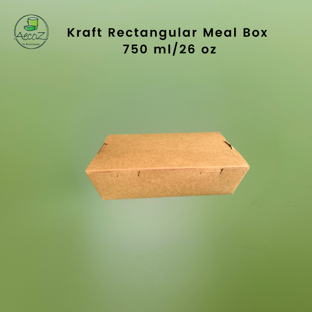 Kraft Rectangular Meal Box - 750ml/24 oz - Box