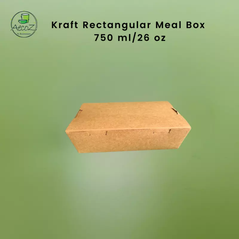Kraft Rectangular Meal Box - 750ml/24 oz - Box