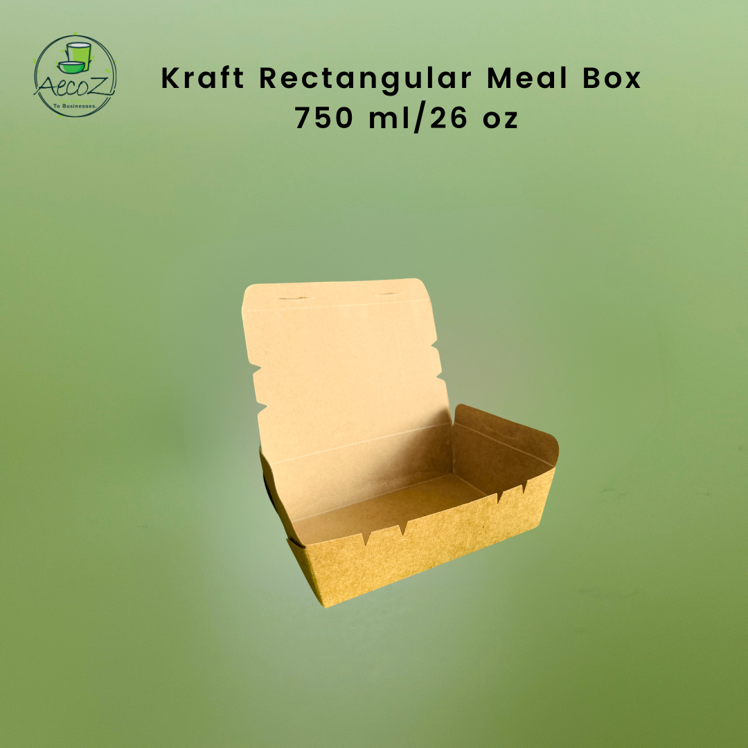 Kraft Rectangular Meal Box - 750ml/24 oz - Box