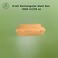 Kraft Rectangular Meal Box - 1000ml/34 oz - Box