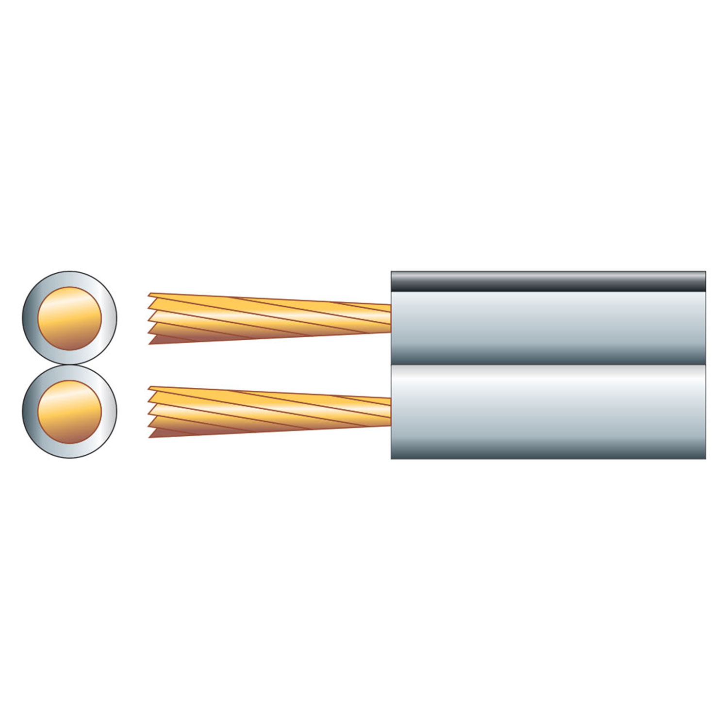 Heavy Duty Figure 8 Speaker Cable White 1.32mm² 100m