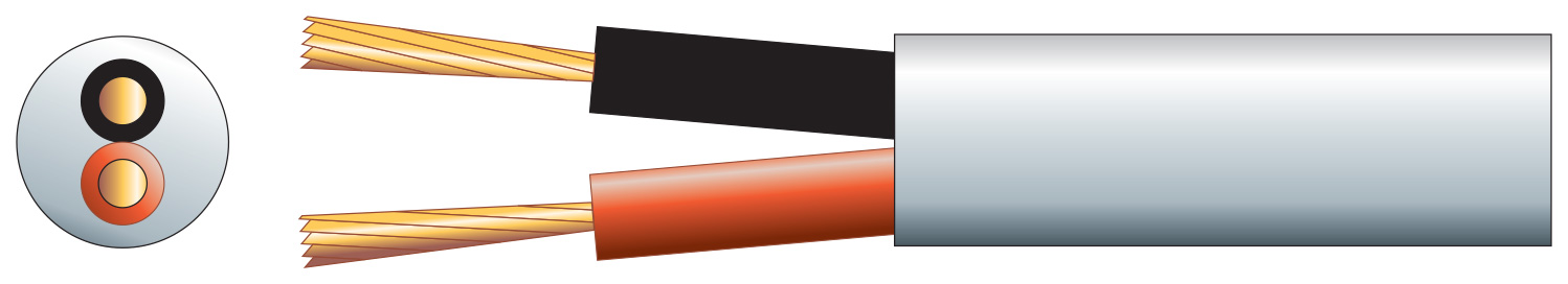 Heavy Duty Double Insulated 100V Line Speaker Cable White 100m