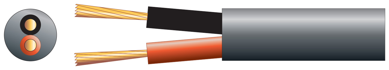 Heavy Duty Double Insulated 100V Line Speaker Cable Black 100m