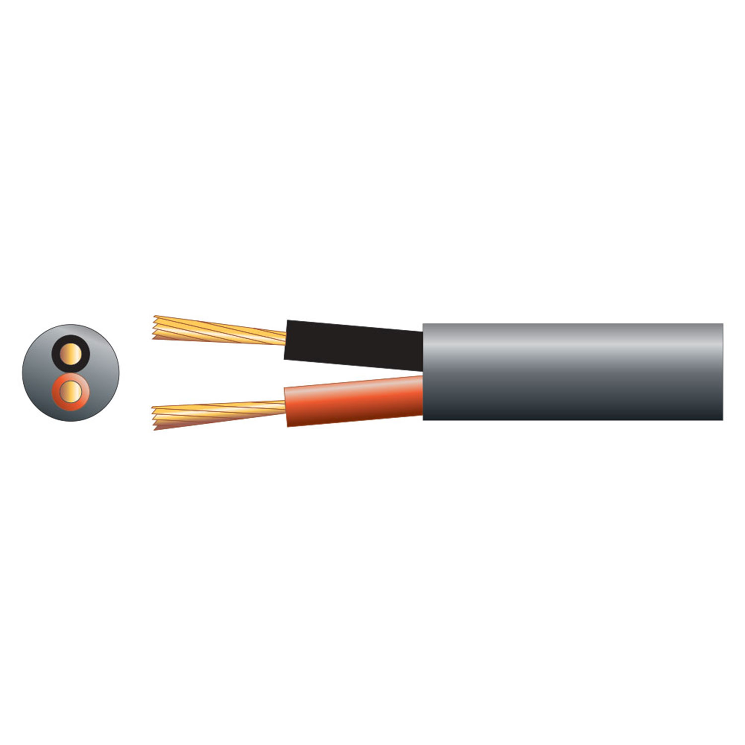 Heavy Duty Double Insulated 100V Line Speaker Cable Black 2x2.01 100m