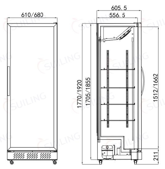 Expositor vertical refrigerado LGT-460WL (Falta precio)