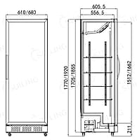 Expositor vertical refrigerado LGT-460WL (Falta precio)
