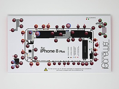 DottorPod iScrews tool - iPhone 8 Plus - Screw holder , cup with detailed diagram