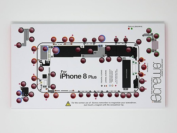 DottorPod iScrews tool - iPhone 8 Plus - Screw holder , cup with detailed diagram