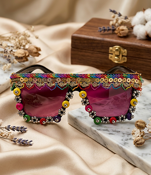 Bohemian Fiesta Embellished Statement Sunglasses