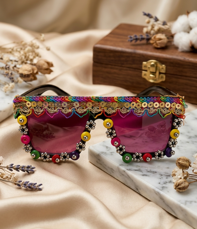 Bohemian Fiesta Embellished Statement Sunglasses